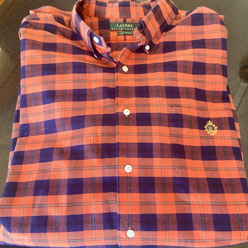 Men’s Ralph Lauren button down plaid shirt